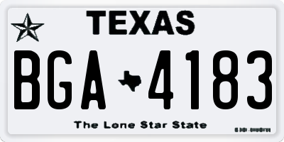 TX license plate BGA4183