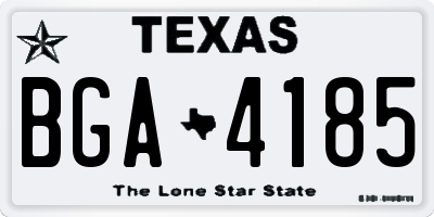 TX license plate BGA4185