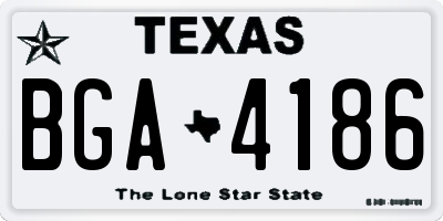 TX license plate BGA4186