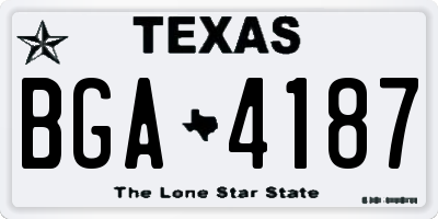 TX license plate BGA4187