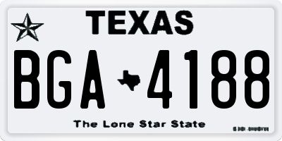 TX license plate BGA4188