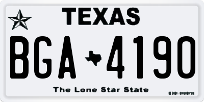 TX license plate BGA4190