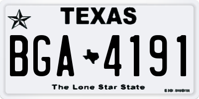 TX license plate BGA4191