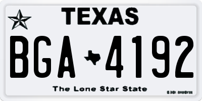 TX license plate BGA4192
