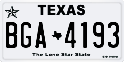 TX license plate BGA4193