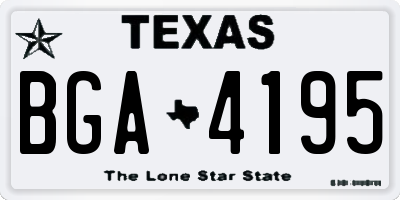 TX license plate BGA4195