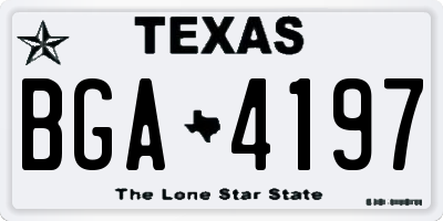 TX license plate BGA4197