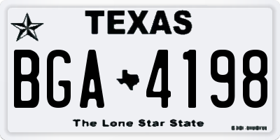 TX license plate BGA4198