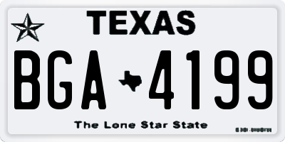 TX license plate BGA4199