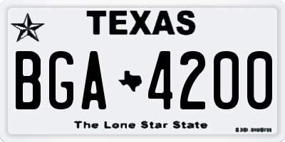 TX license plate BGA4200