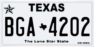 TX license plate BGA4202