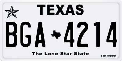 TX license plate BGA4214
