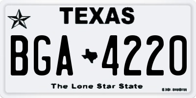 TX license plate BGA4220