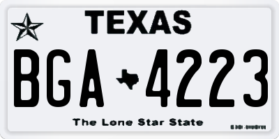 TX license plate BGA4223
