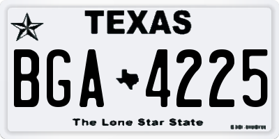 TX license plate BGA4225