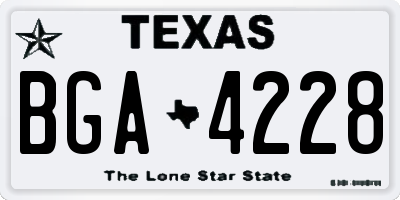 TX license plate BGA4228