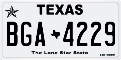 TX license plate BGA4229