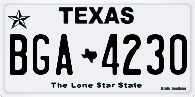 TX license plate BGA4230
