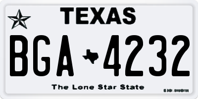 TX license plate BGA4232
