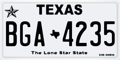 TX license plate BGA4235