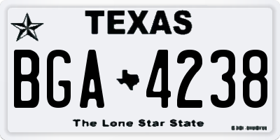 TX license plate BGA4238
