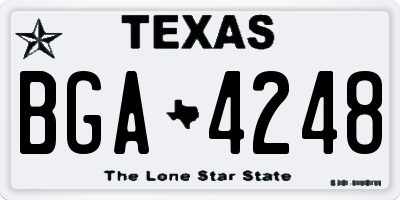 TX license plate BGA4248