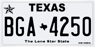 TX license plate BGA4250