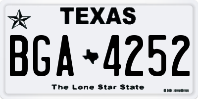 TX license plate BGA4252