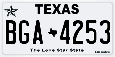 TX license plate BGA4253
