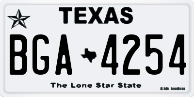 TX license plate BGA4254