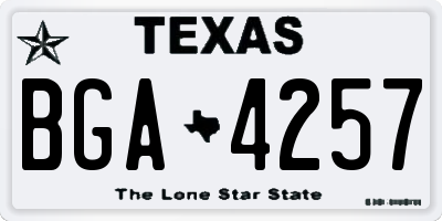 TX license plate BGA4257