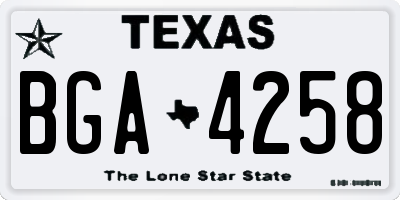 TX license plate BGA4258