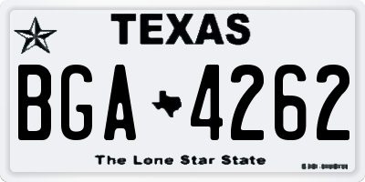 TX license plate BGA4262