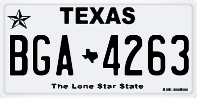 TX license plate BGA4263