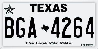 TX license plate BGA4264