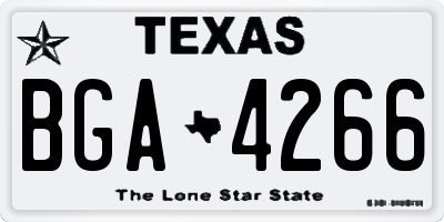 TX license plate BGA4266