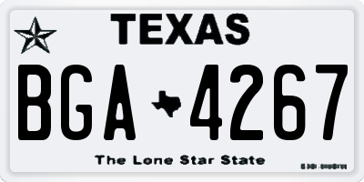 TX license plate BGA4267