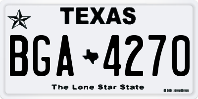 TX license plate BGA4270