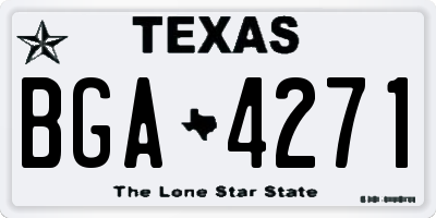 TX license plate BGA4271