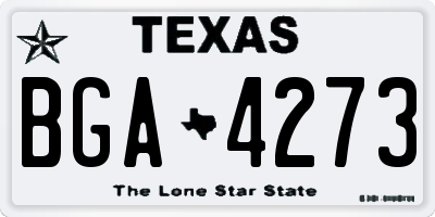 TX license plate BGA4273