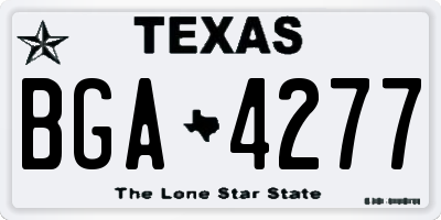 TX license plate BGA4277