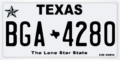 TX license plate BGA4280