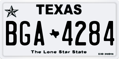 TX license plate BGA4284