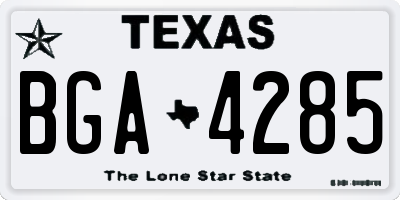 TX license plate BGA4285