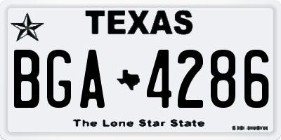 TX license plate BGA4286
