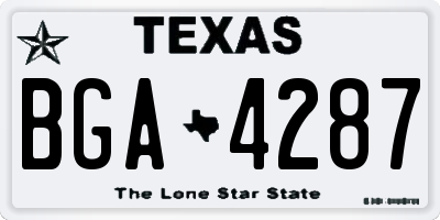 TX license plate BGA4287
