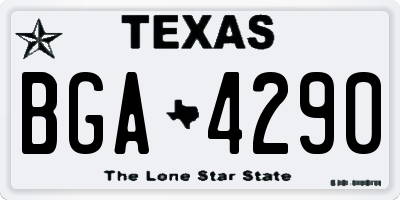TX license plate BGA4290