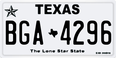 TX license plate BGA4296