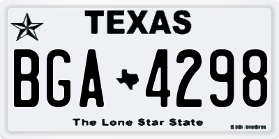 TX license plate BGA4298