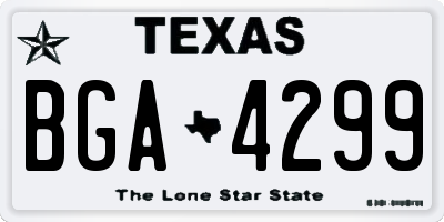TX license plate BGA4299